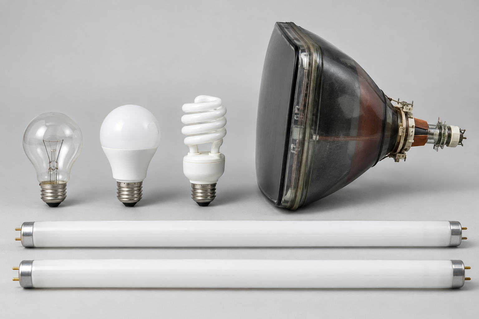 Not accepted: incandescent and LED light bulbs, compact fluorescent bulbs, fluorescent tubes and a bare CRT picture tube